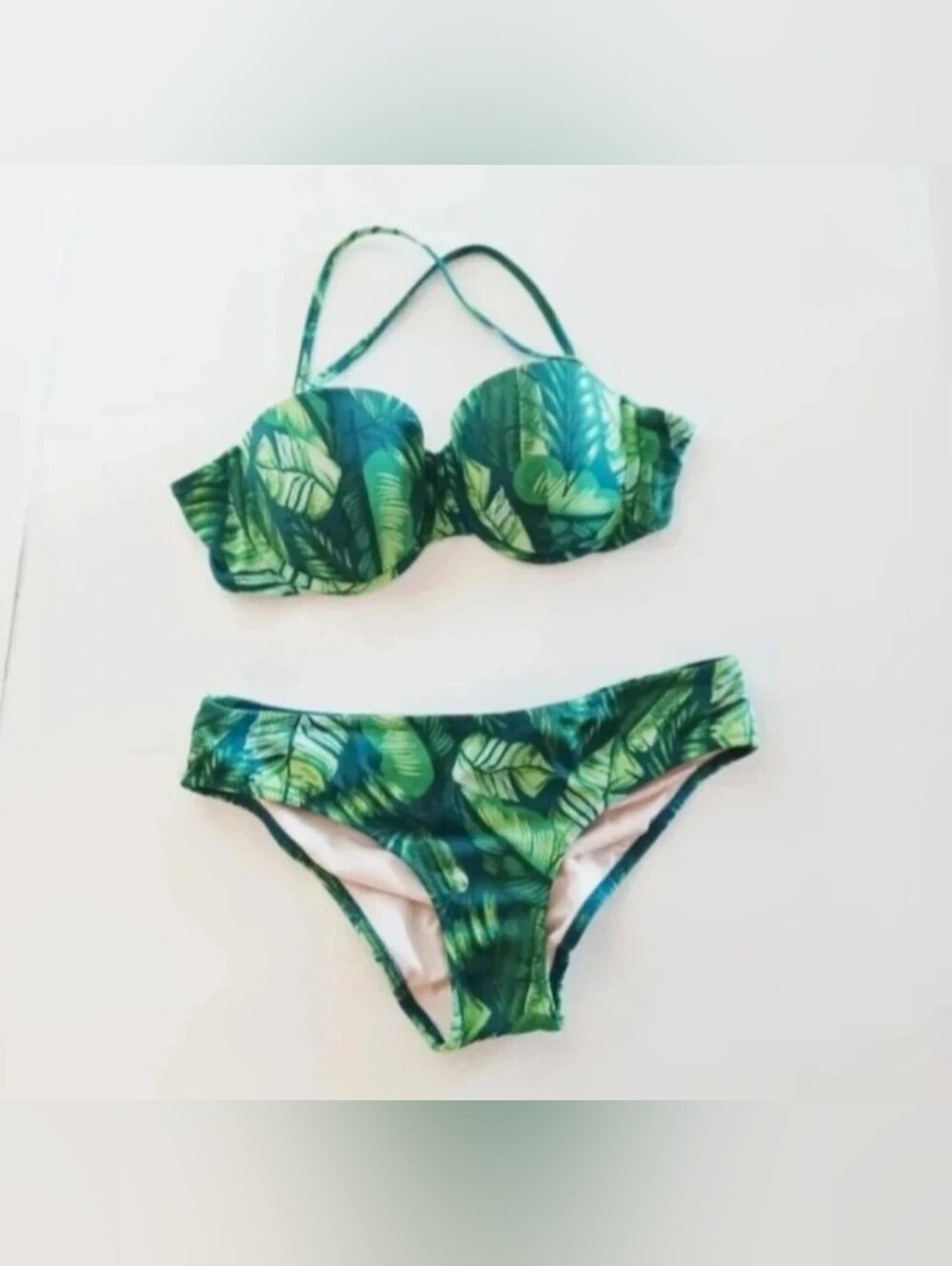 Shade & Shore Olive Green Two-Piece Bikini Set